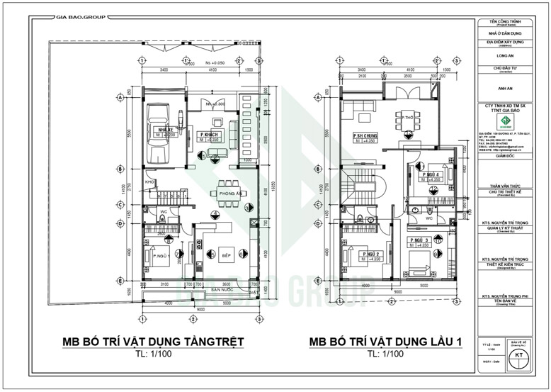 Mặt bằng thiết kế nội thất nhà biệt thự