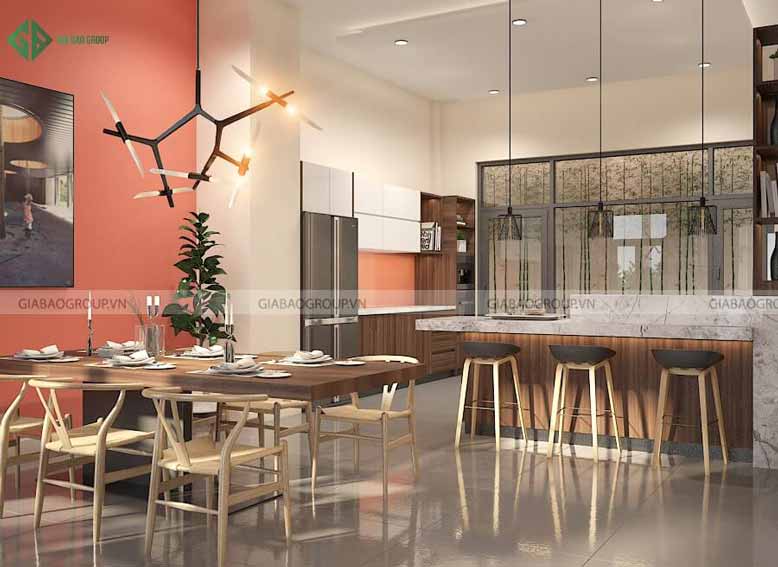 Thiết kế nội thất nhà biệt thự phong cách hiện đại cho phòng ăn