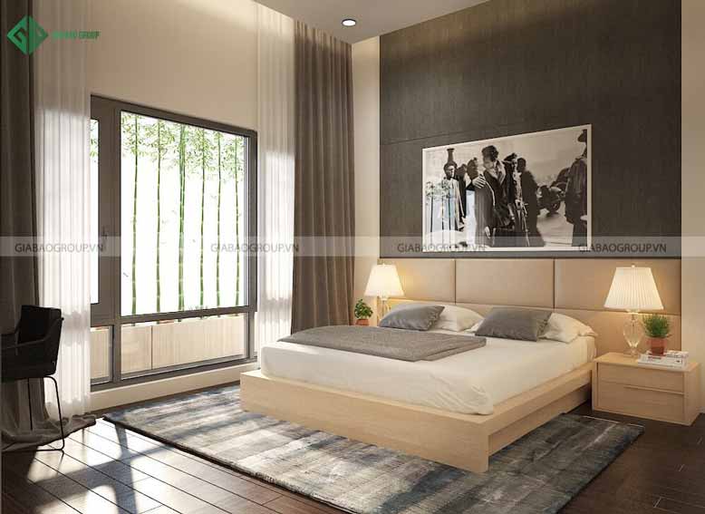 Thiết kế nội thất nhà biệt thự phong cách hiện đại cho phòng ngủ master
