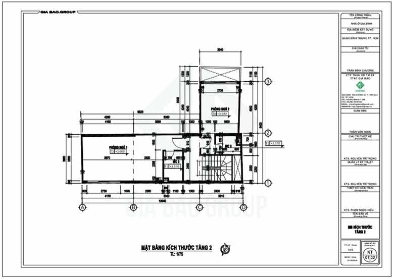 Tầng 2 của thiết kế nhà ống