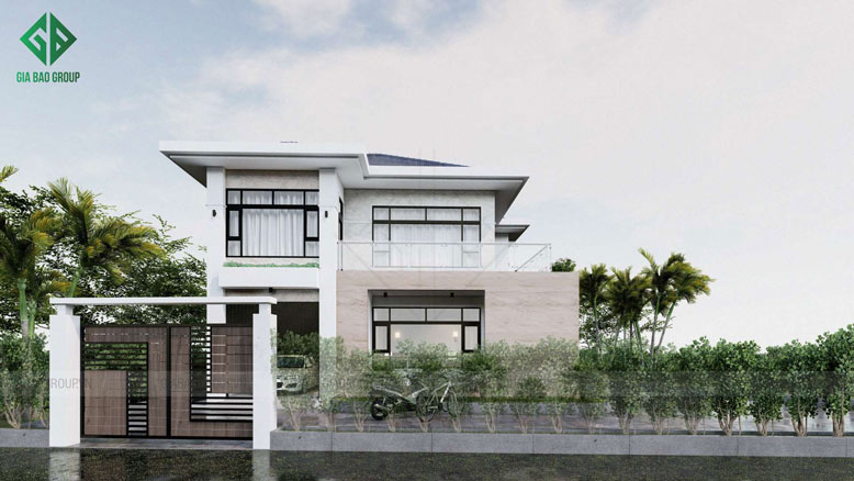 Mặt tiền mẫu biệt thự 1 trệt 1 lầu đẹp