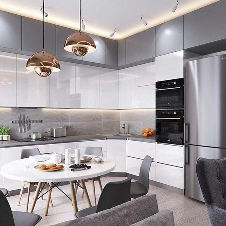 Thiết kế nội thất phòng bếp theo phong cách đơn giản, hiện đại