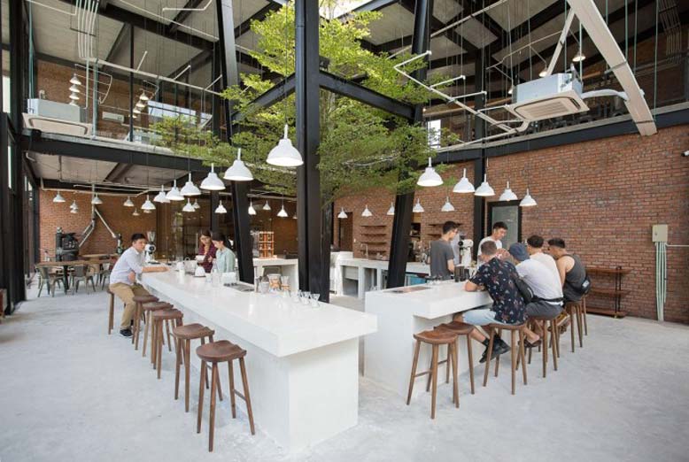 Thiết kế quán cafe phong cách industrial