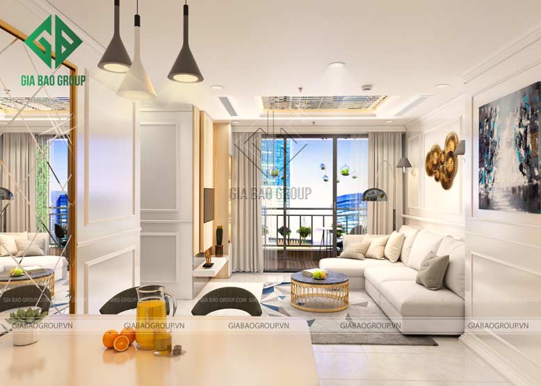 Chọn màu săc tươi sáng giúp không gian nội thất căn hộ chung cư được thoáng đãng hơn