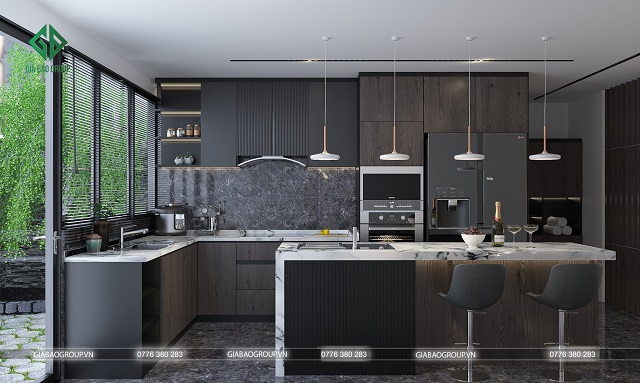 Phòng bếp nhà phố phong cách thiết kế hiện đại