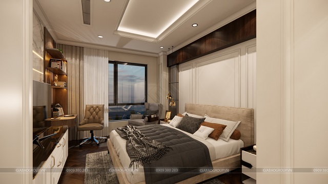 Phòng ngủ phong cách tân cổ điển của căn hộ Luxury
