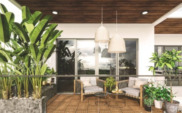 Thiết kế ban công nhà phố thành nơi tiếp khách