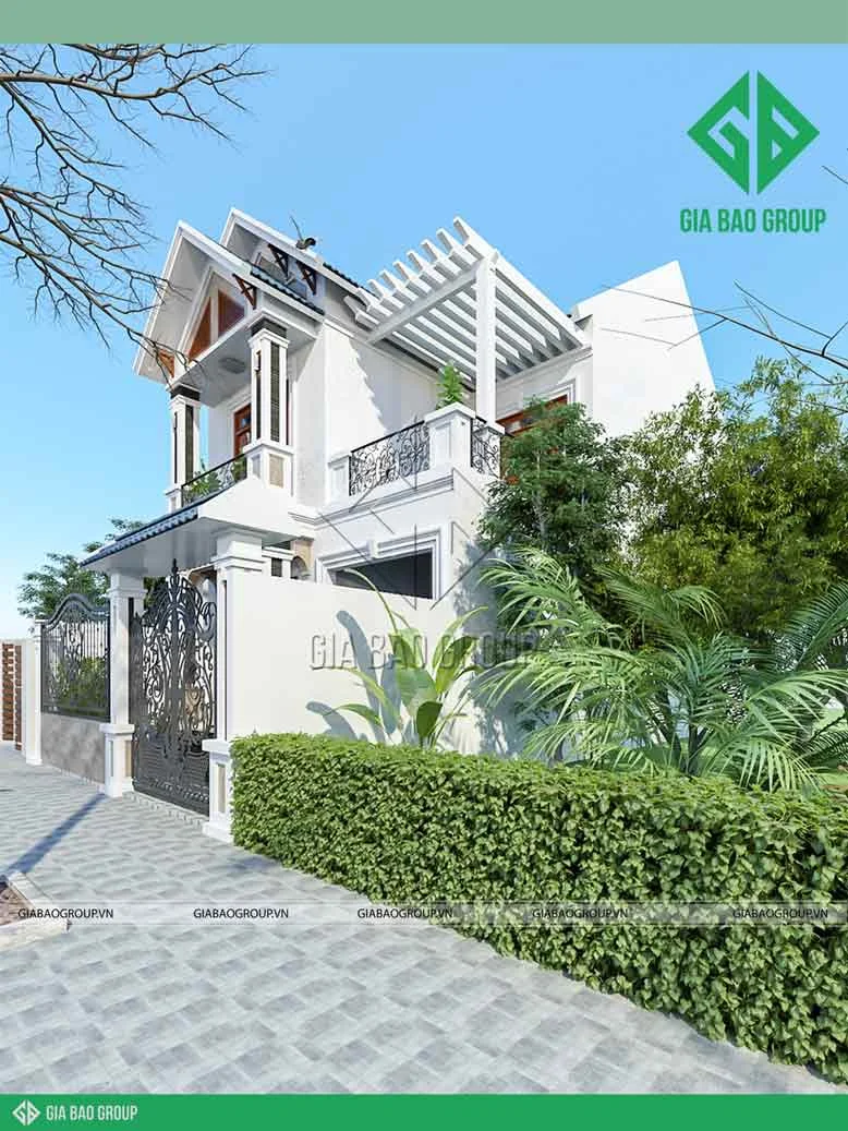 Xu hướng thiết kế và thi công biệt thự phố 2 tầng sang trọng