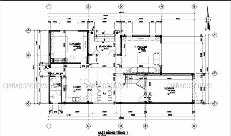 Bản thiết kế mẫu biệt thự 2 tầng hiện đại