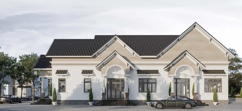 Thiết kế nhà 1 tầng 3 phòng ngủ diện tích 300m2