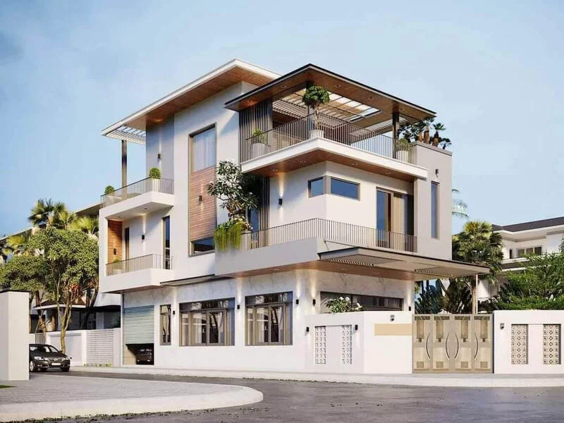 Biệt thự 2 mặt tiền 1 trệt 1 lầu phong cách hiện đại, tinh tế 