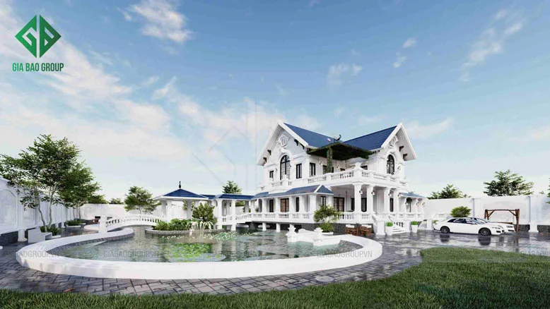 Các gam màu của căn biệt thự 2 tầng hợp với xu hướng hiện đại