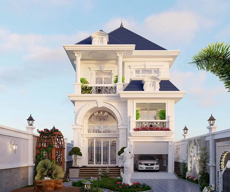 Mẫu biệt thự 2 tầng kiểu Châu Âu mini