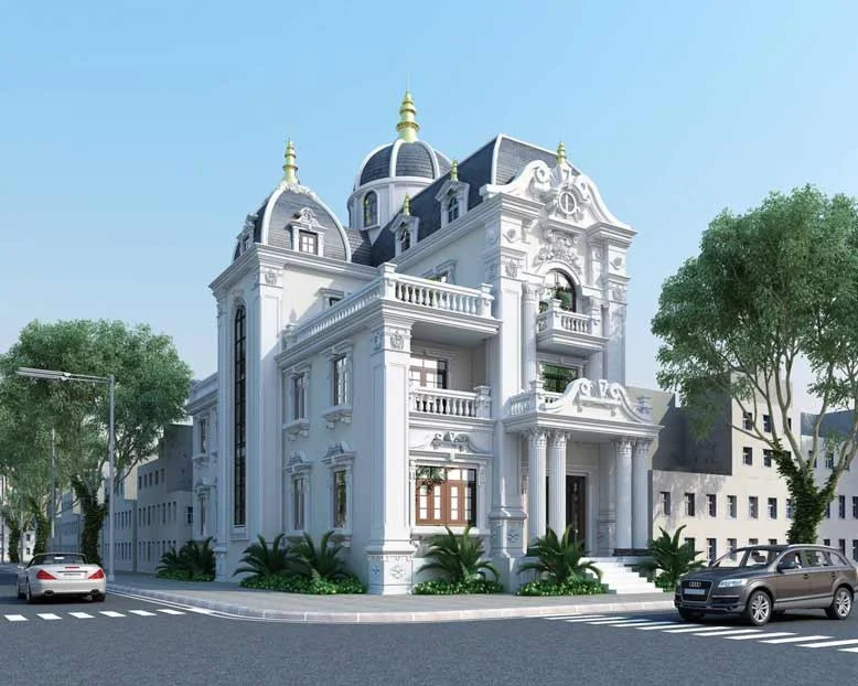 Mẫu biệt thự 4 tầng tân cổ điển Pháp