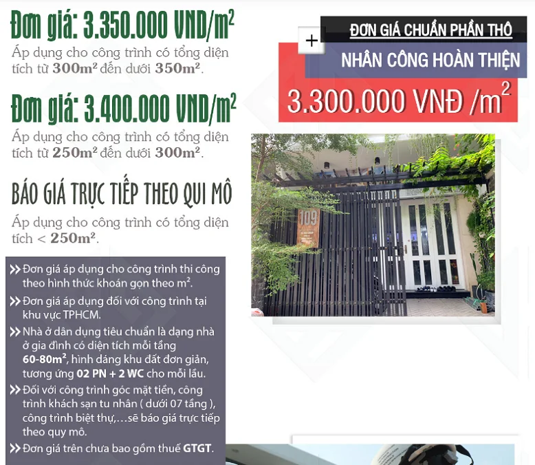 Báo giá xây dựng thô