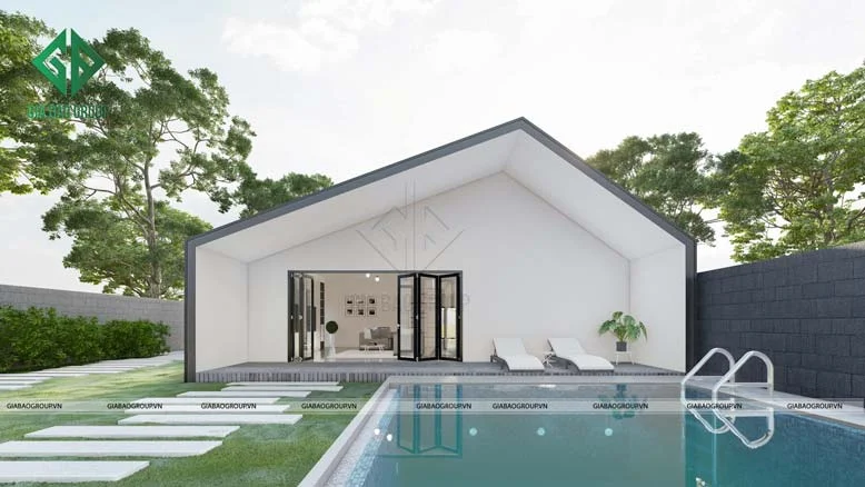 Biệt thự hiện đại mái lệch