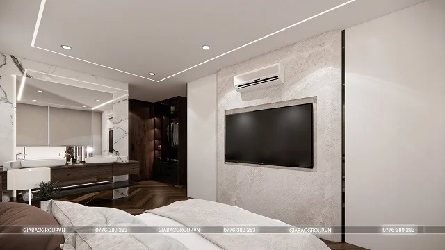 Nội thất phòng ngủ sau cải tạo căn hộ phong cách hiện đại