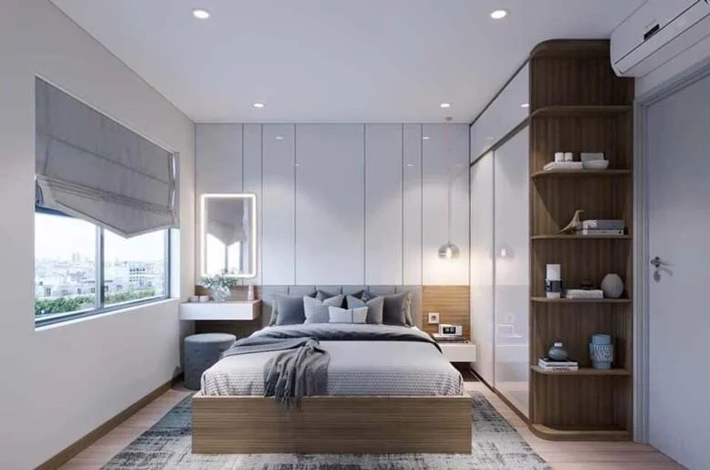 Căn phòng ngủ trong căn hộ Vinhome Quận 9 cực sang trọng như khách sạn 5 sao.