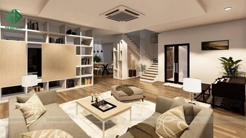 Thiết kế cầu thang nhà phố đẹp với diện tích rộng