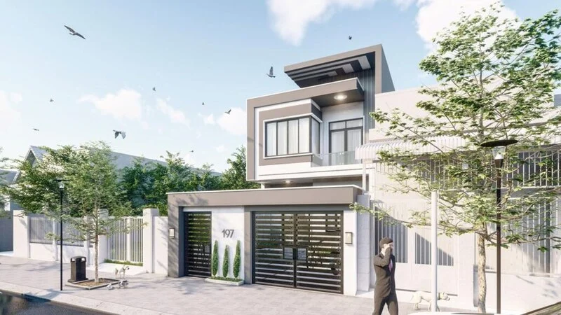 Lưu ý khi thiết kế mặt tiền nhà phố 2 tầng 6m
