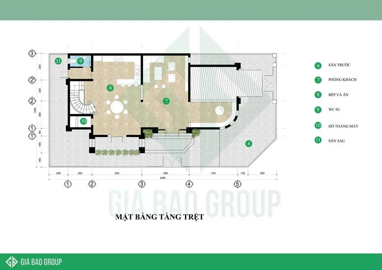 Sự liền mạch trong thiết kế của mẫu biệt thự tân cổ điển qua mặt bằng tầng trệt