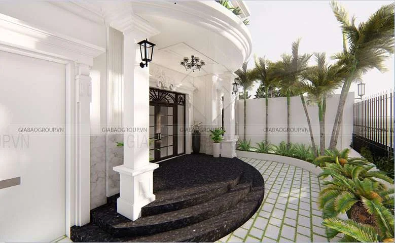 Sân vườn đẹp của mẫu biệt thự tân cổ điển đẹp