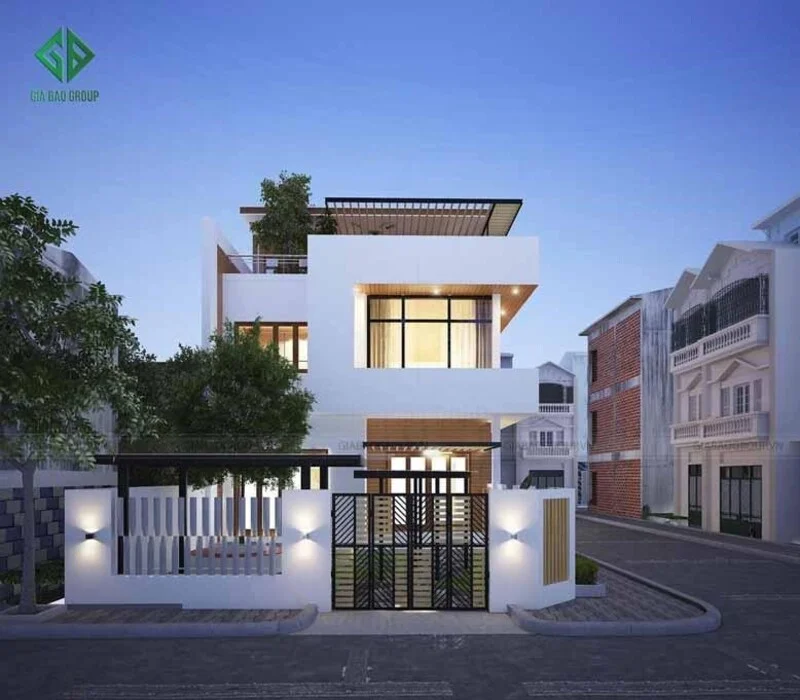 Thiết kế nhà phố có mặt tiền 5m và sâu 17m với phong cách hiện đại