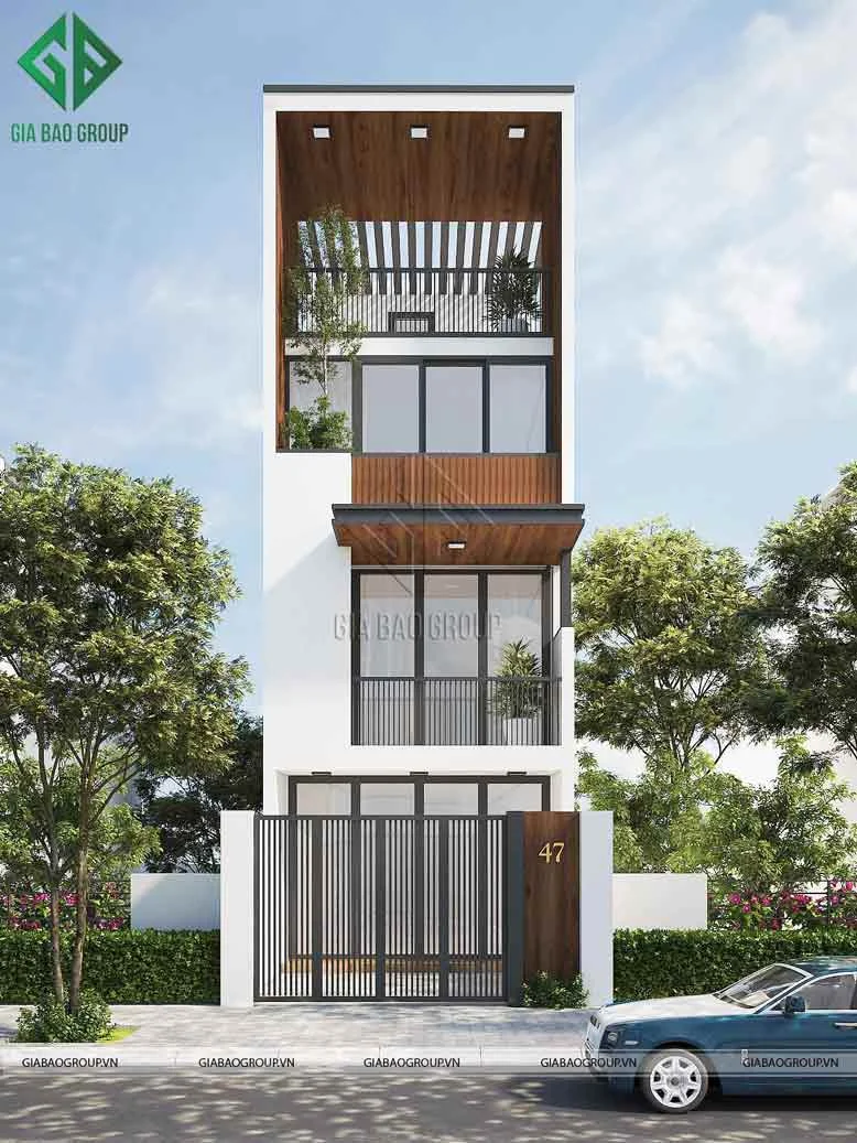 Mặt tiền nhà phố 3 tầng hiện đại