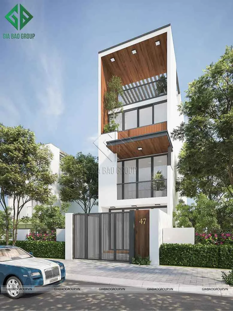 Màu sắc chủ đạo của mẫu nhà phố 3 tầng hiện đại