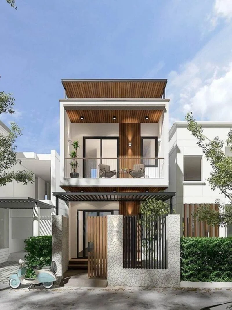 Thiết kế mẫu nhà phố đẹp 2 tầng 5x20