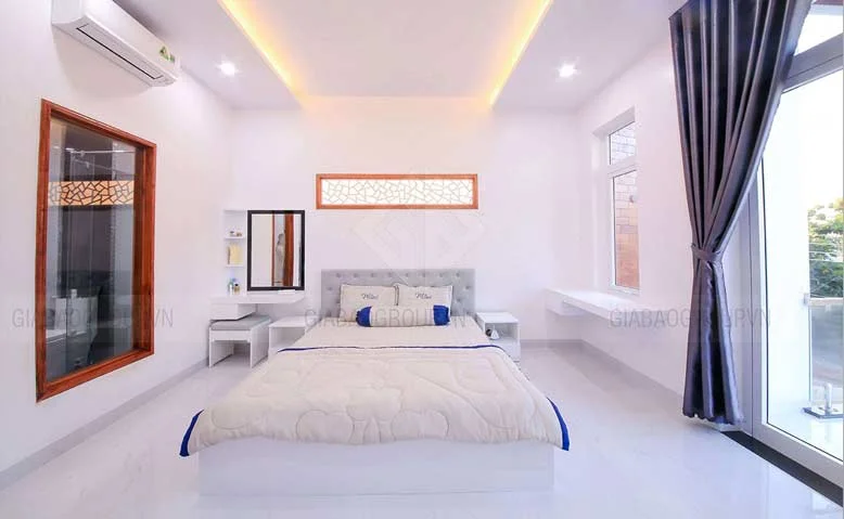 Phòng ngủ ba mẹ trong thiết kế mẫu nhà phố đẹp 3 tầng 