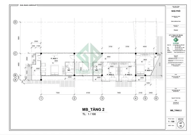 Tầng 2 mẫu thiết kế nhà phố 3 tầng đẹp 
