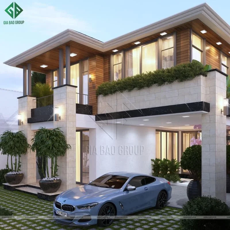 Mẫu nhà biệt thự phố 2 tầng 2 phòng ngủ với giá 1 tỷ 7
