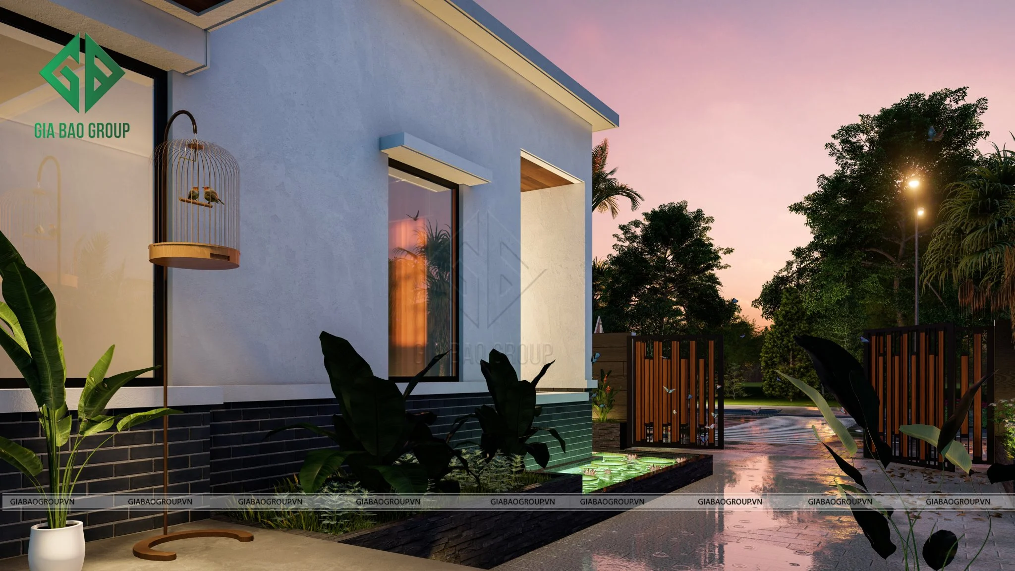 Tiểu cảnh sân vườn tạo không gian mở giúp ngôi nhà trở nên hấp dẫn và sinh động hơn