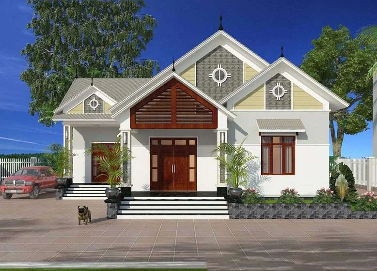Nhà cấp 4 nông thôn được ưa thích vì thiết kế đơn giản và tiết kiệm nhiều chi phí.