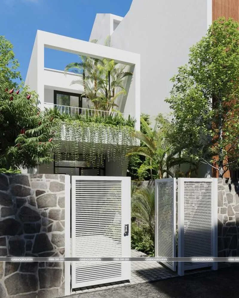 Thiết kế nhà phố hiện đại 2 tầng 