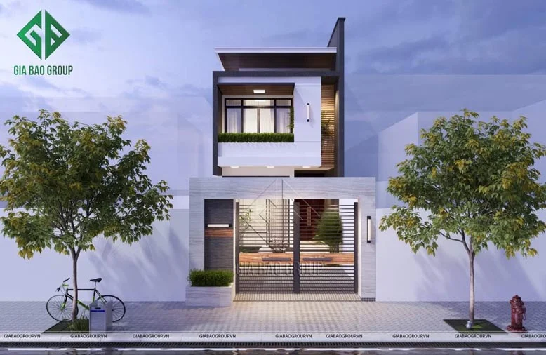 Mô phỏng nhà phố 2 tầng 5x18m sang trọng và hiện đại