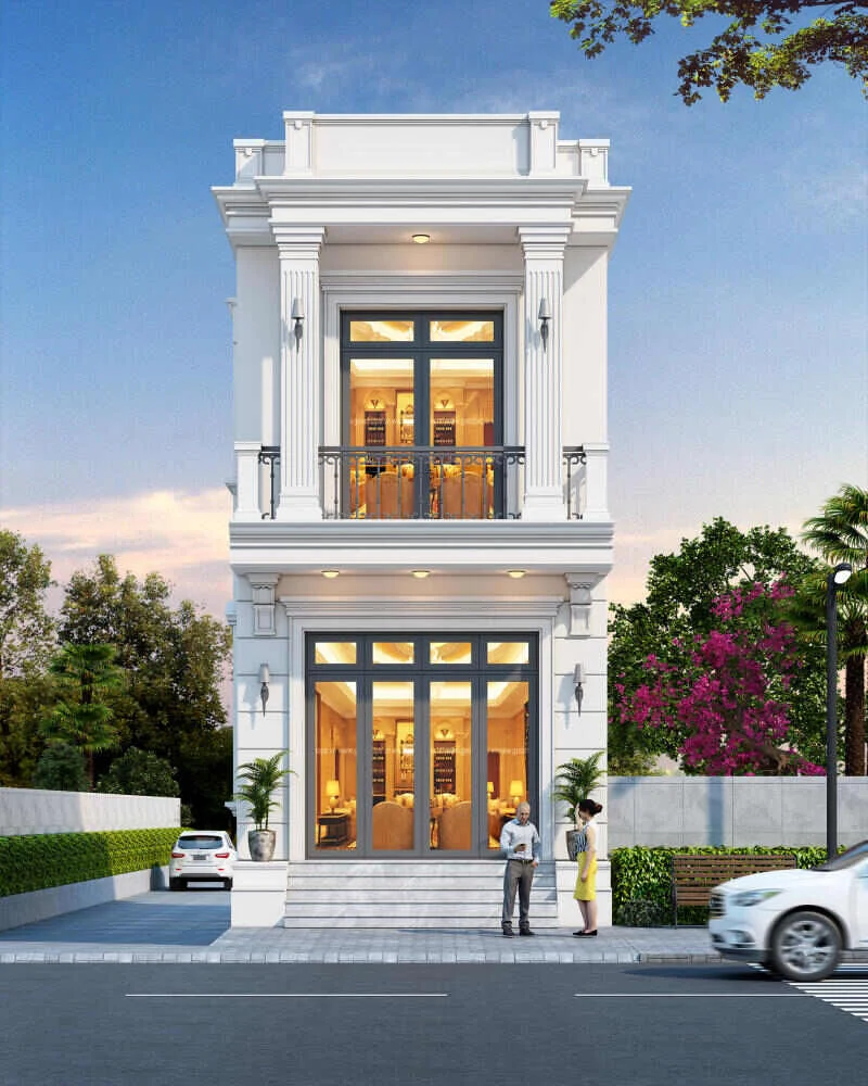 Mẫu thiết kế nhà ống 2 tầng tân cổ điển