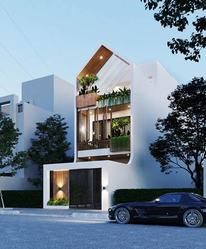 Thiết kế nhà phố 2 tầng trên mảnh đất 7x15m
