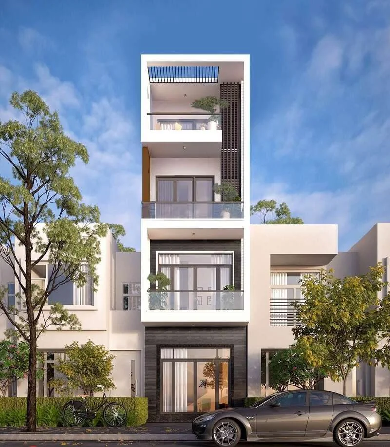 Mẫu thiết kế nhà phố 4 tầng đẹp, cuốn hút