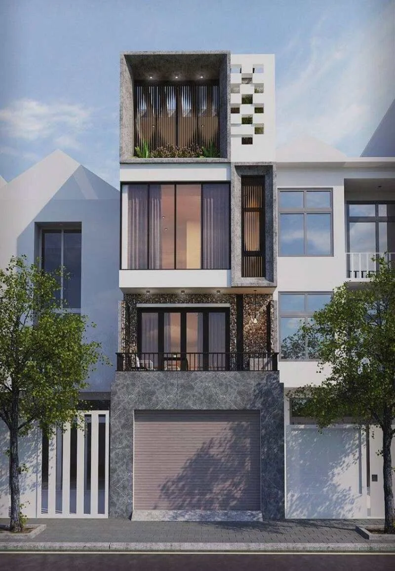 Thiết kế nhà 4 tầng phải đồng điệu ngoại và nội thất