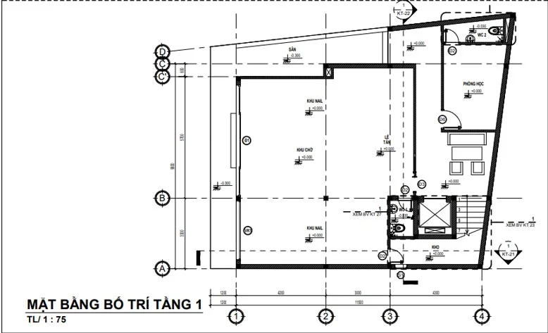 Bố trí mặt bằng tầng 1