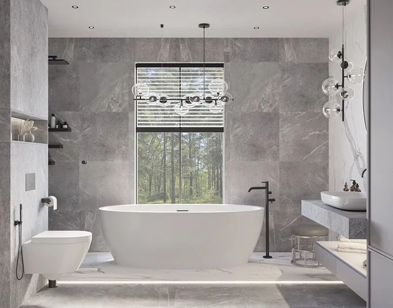 Nội thất WC nhà phố 2 tầng tân cổ điển