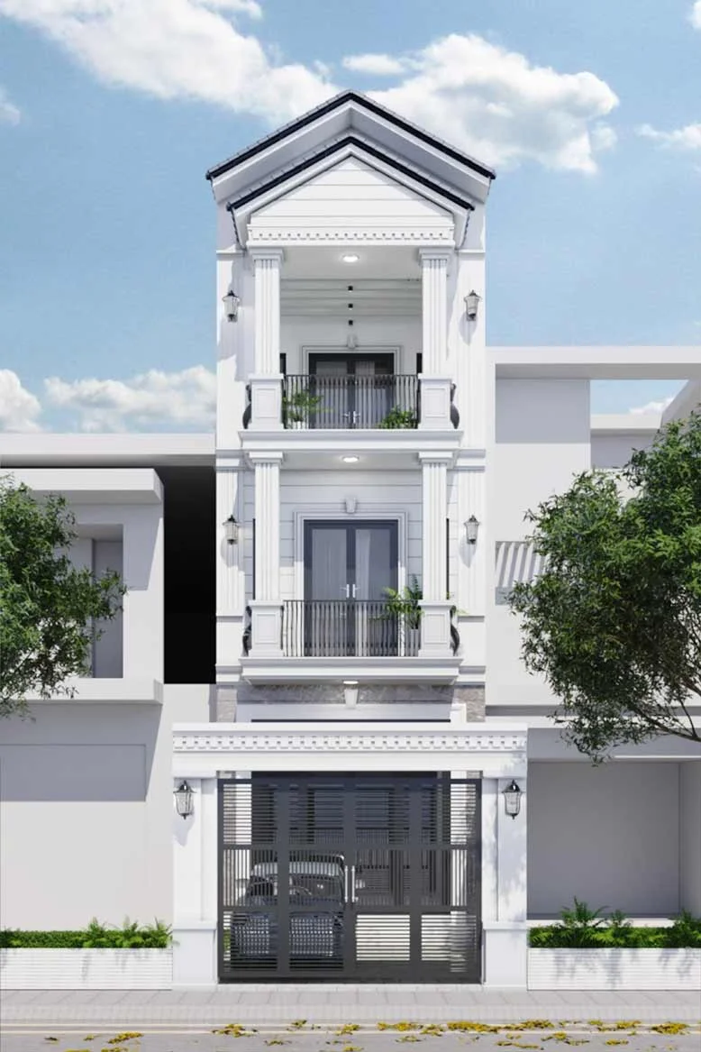 Sự đơn giản nhưng vẫn mang đến sự sang trọng của mẫu nhà phố tân cổ điển đẹp