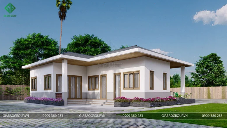 Mẫu nhà vườn mái nhật đẹp