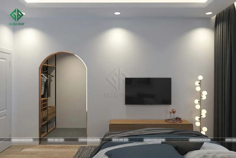 Phòng được bố trí đầy đủ nội thất