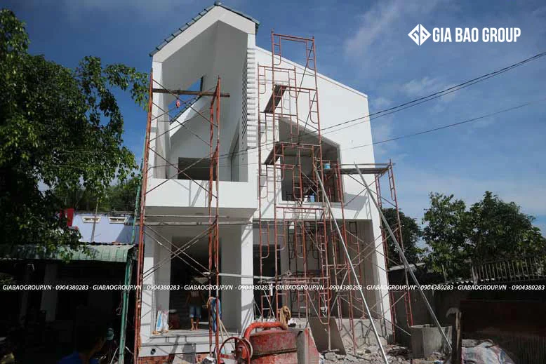 Hình ảnh thi công thực tế biệt thự 2 tầng tại Bình Thuận