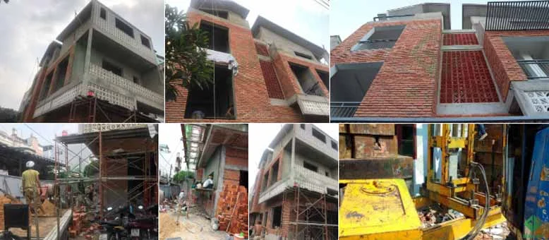 Hình ảnh thực tế thi công nhà phố 3 tầng hiện đại kết hợp biệt thự mini