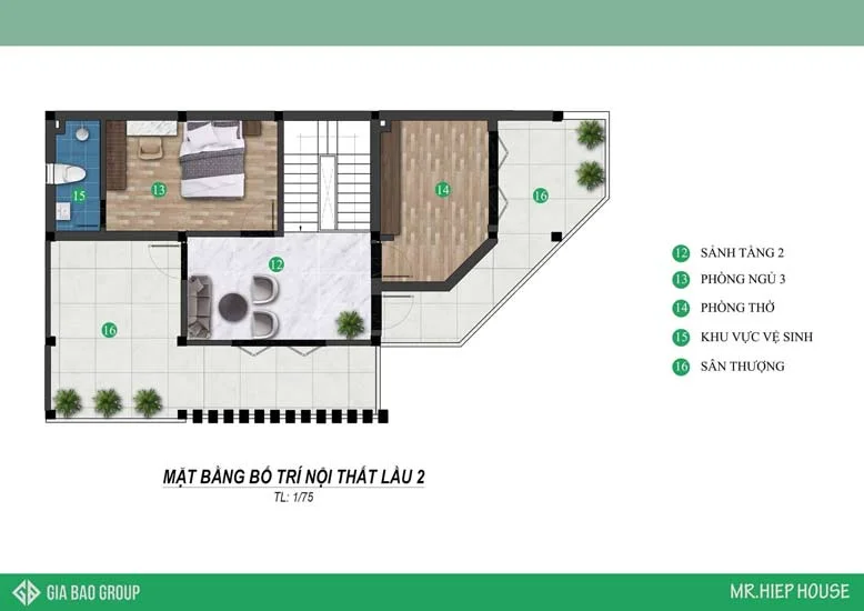 Chiêm ngưỡng mẫu biệt thự 3 tầng cho lầu 2