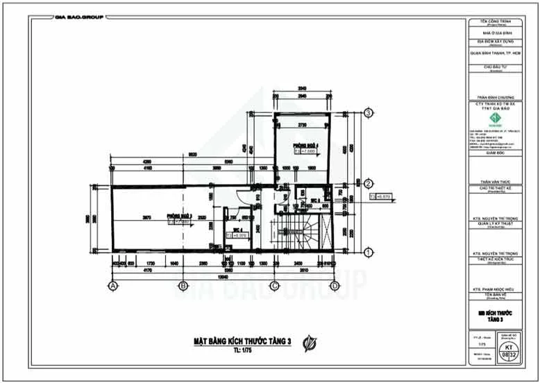 Tầng 3 của thiết nhà ống